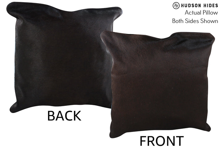 Solid Black 20"x20" Brazilian Cowhide Pillow #76377 by Hudson Hides