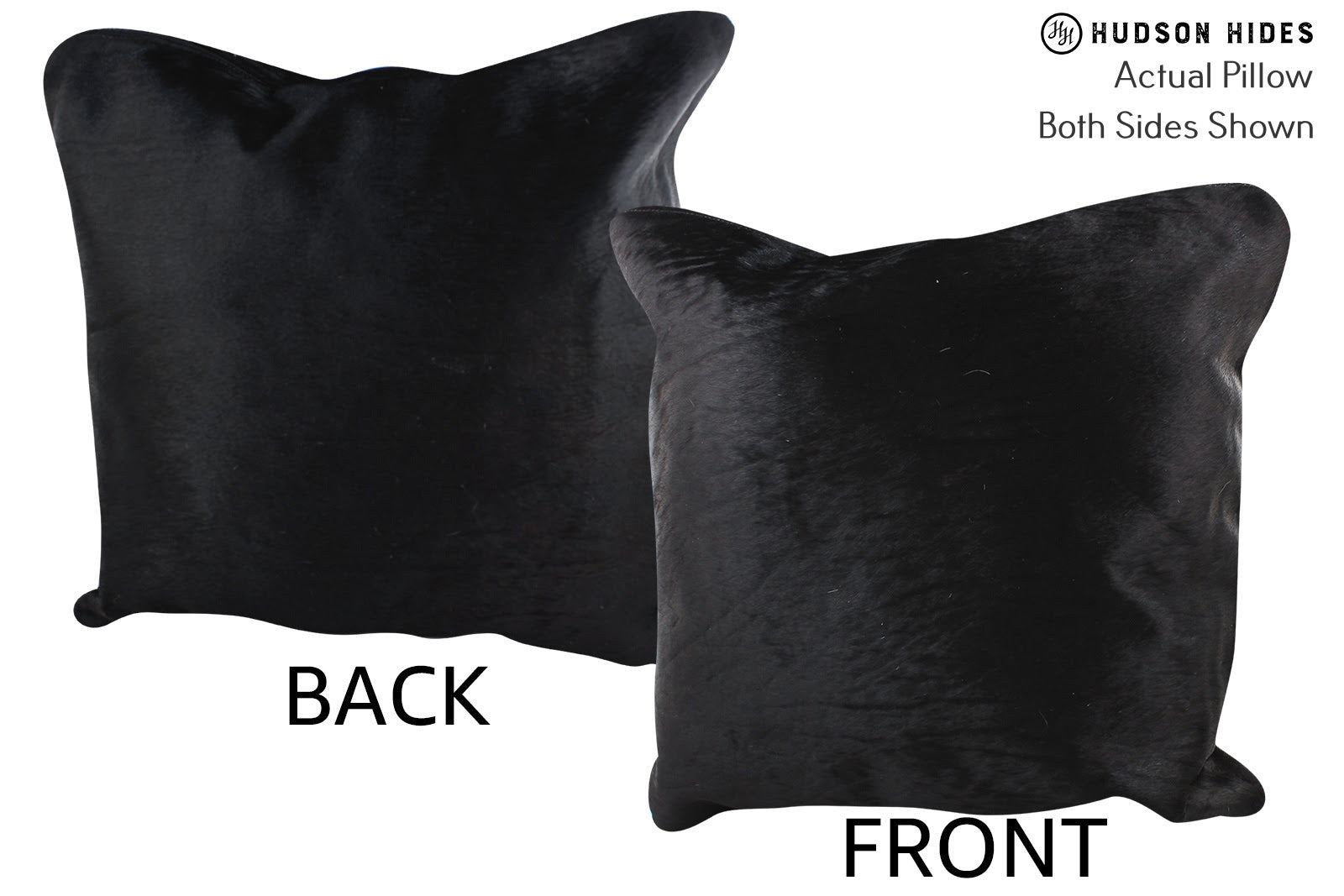 Solid Black Cowhide Pillow #76383