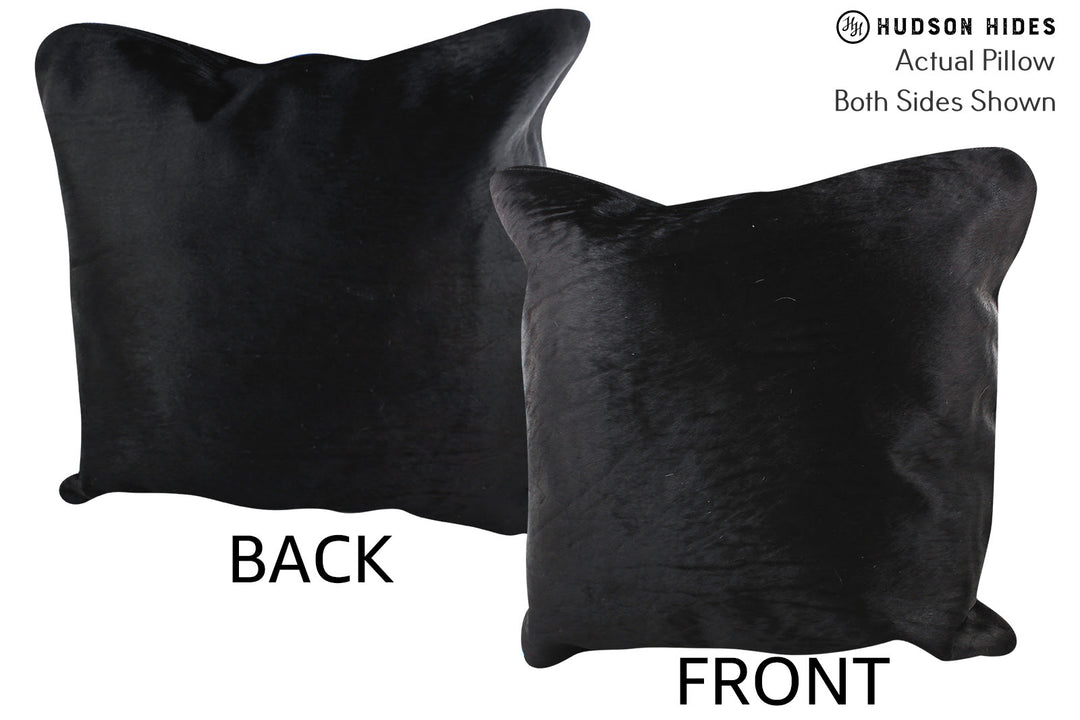 Solid Black Pillow 20"x20"#76383 by Hudson Hides
