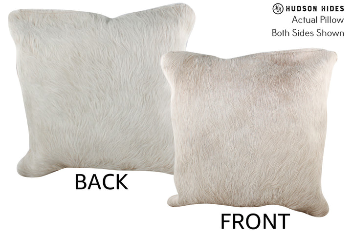Solid White 20"x20" Brazilian Cowhide Pillow #76392 by Hudson Hides