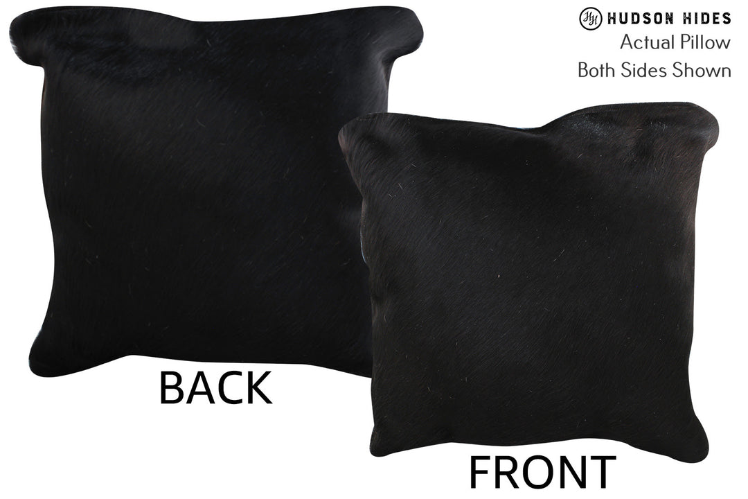 Solid Black Pillow 20"x20"#76401 by Hudson Hides