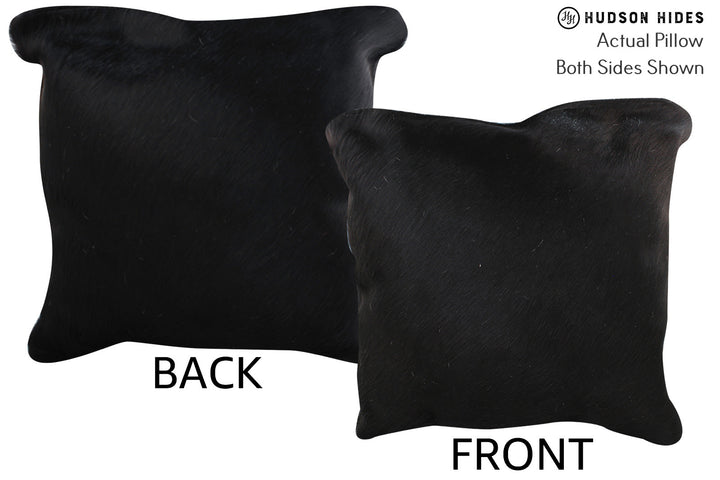Solid Black 20"x20" Brazilian Cowhide Pillow #76401 by Hudson Hides