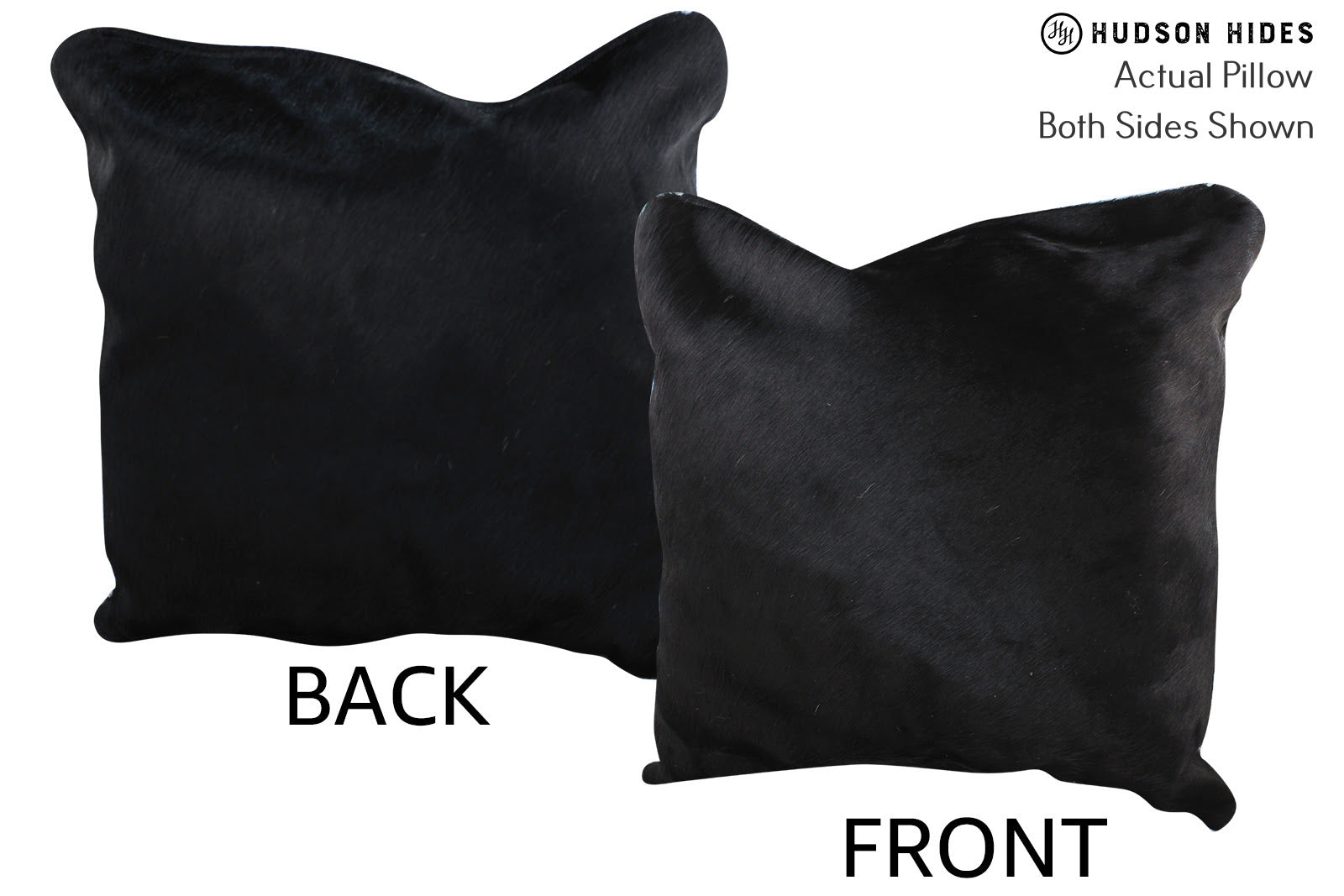 Solid Black Cowhide Pillow #76403