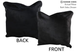 Solid Black 20"x20" Brazilian Cowhide Pillow #76403 by Hudson Hides