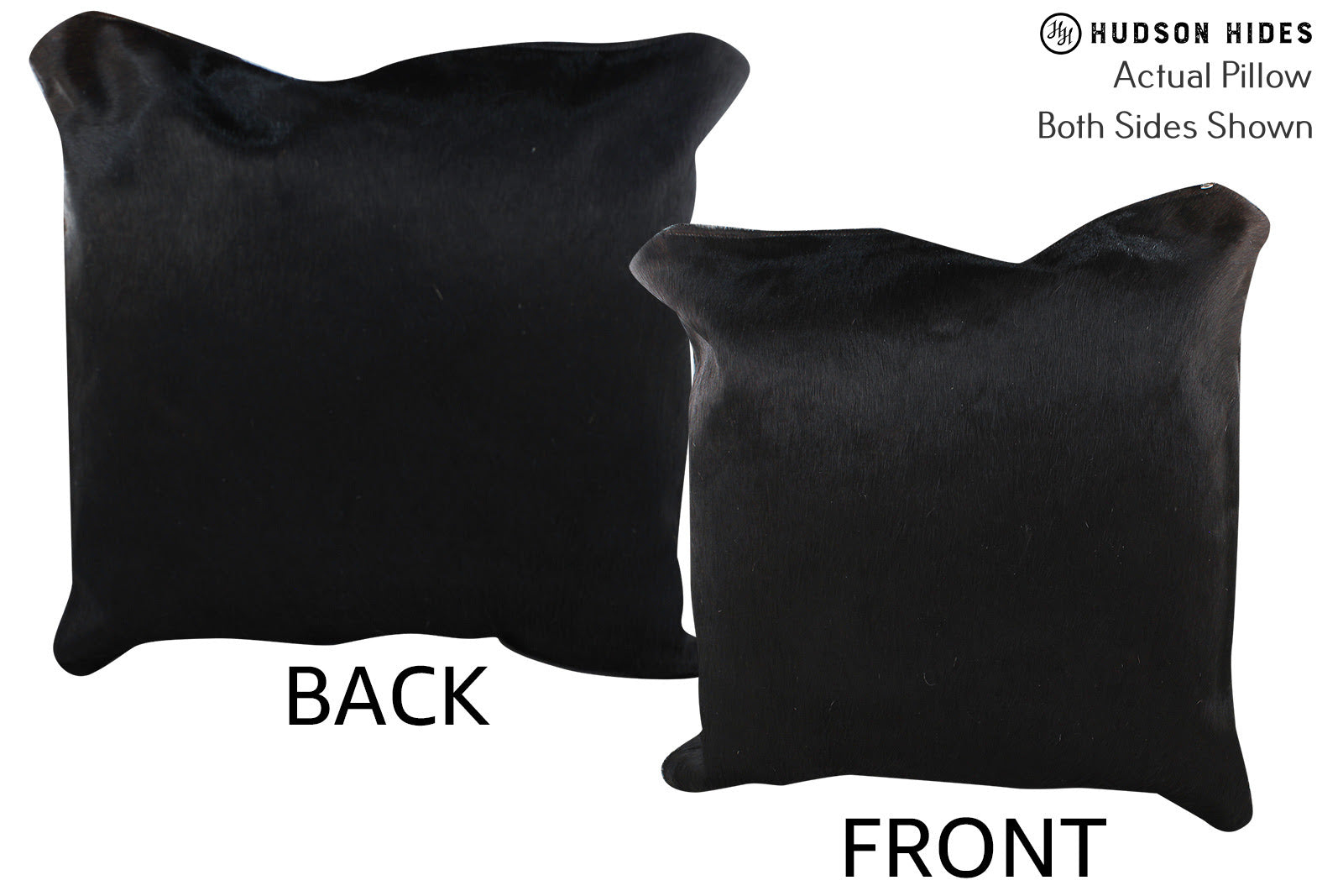 Solid Black Cowhide Pillow #76414