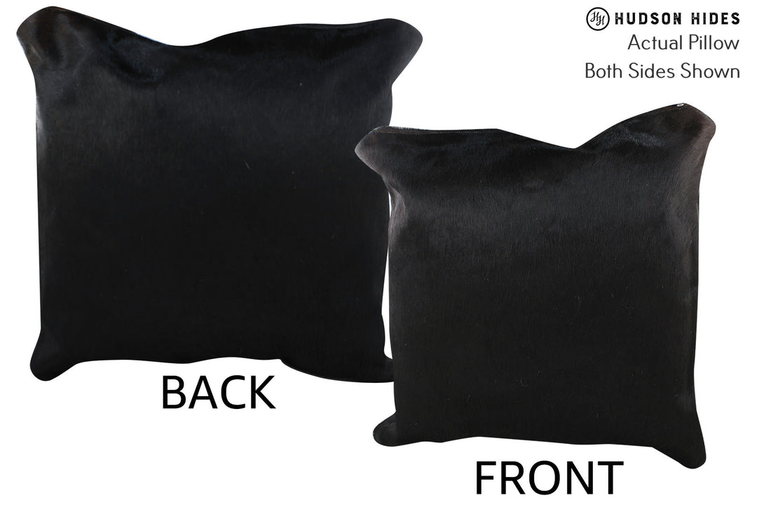Solid Black Pillow 20"x20"#76414 by Hudson Hides