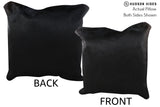 Solid Black 20"x20" Brazilian Cowhide Pillow #76414 by Hudson Hides