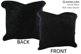 Solid Black 20"x20" Brazilian Cowhide Pillow #76424 by Hudson Hides