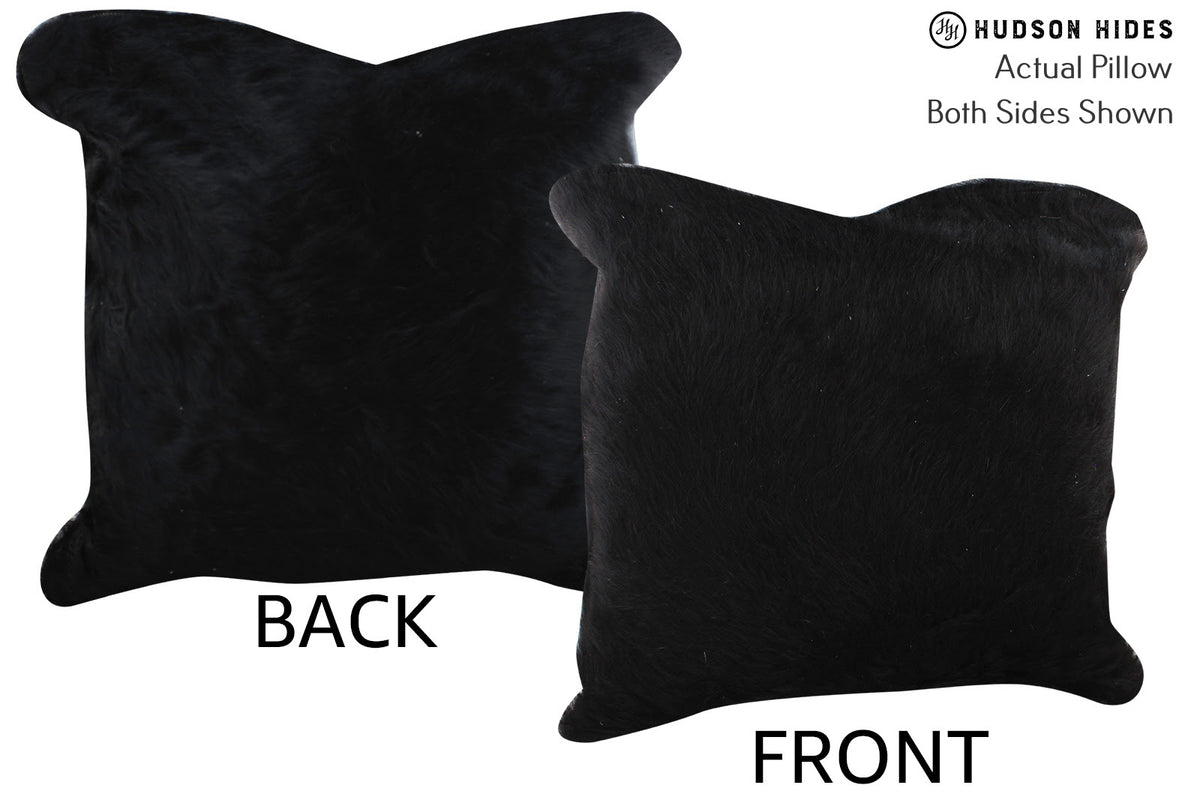 Solid Black Cowhide Pillow #76424