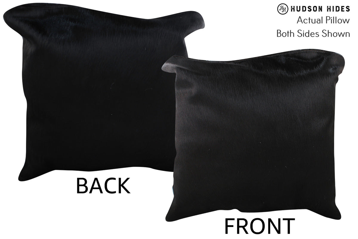 Solid Black Cowhide Pillow #76429