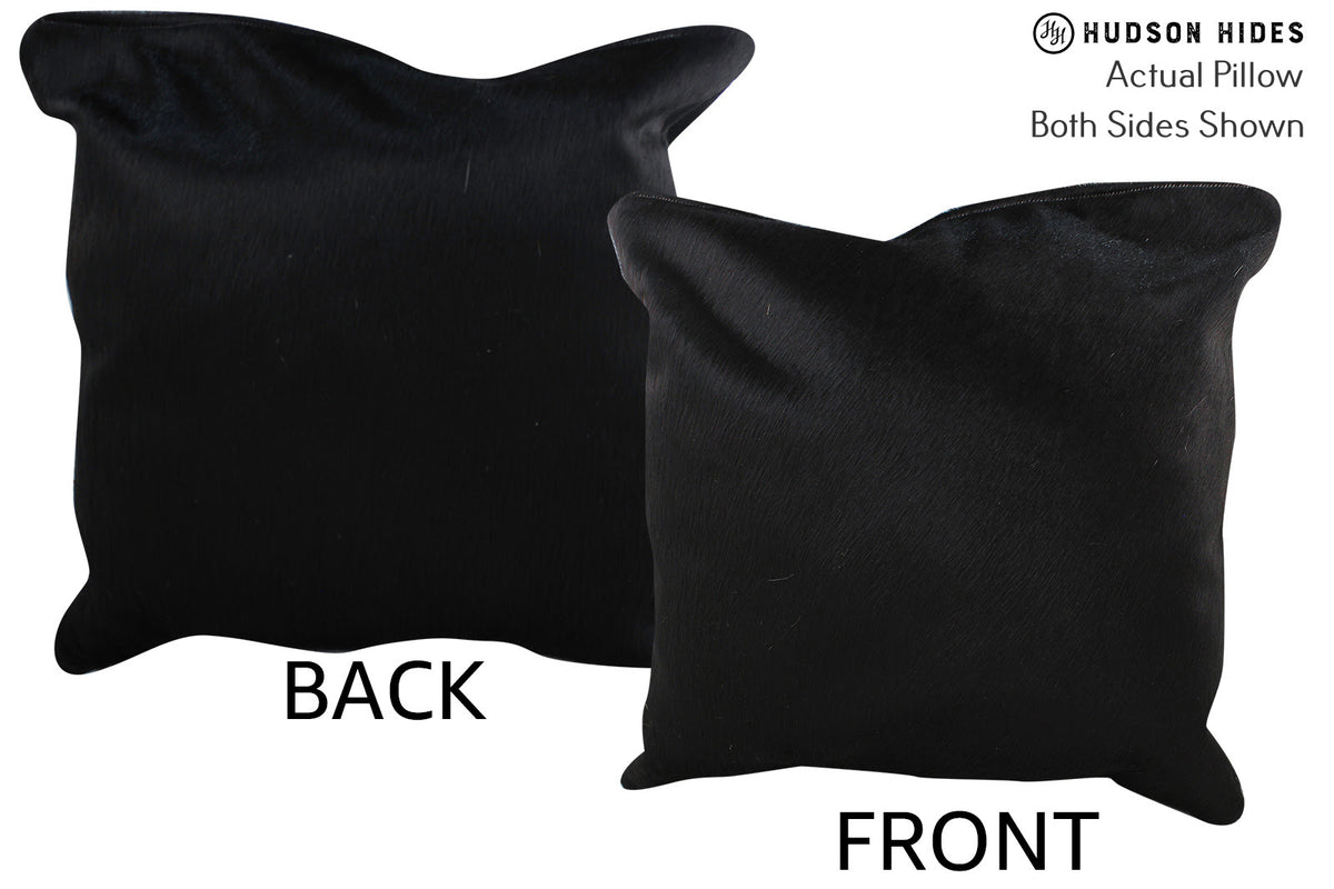 Solid Black Cowhide Pillow #76433