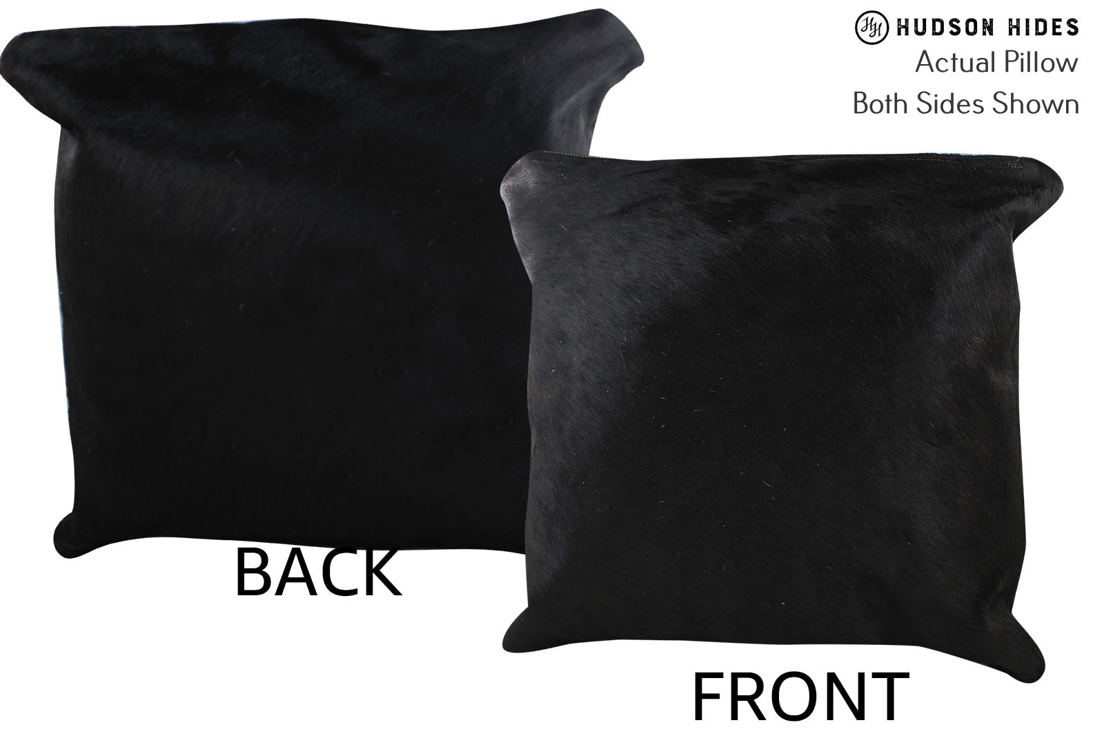 Solid Black Cowhide Pillow #76440