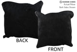 Solid Black 20"x20" Brazilian Cowhide Pillow #76455 by Hudson Hides