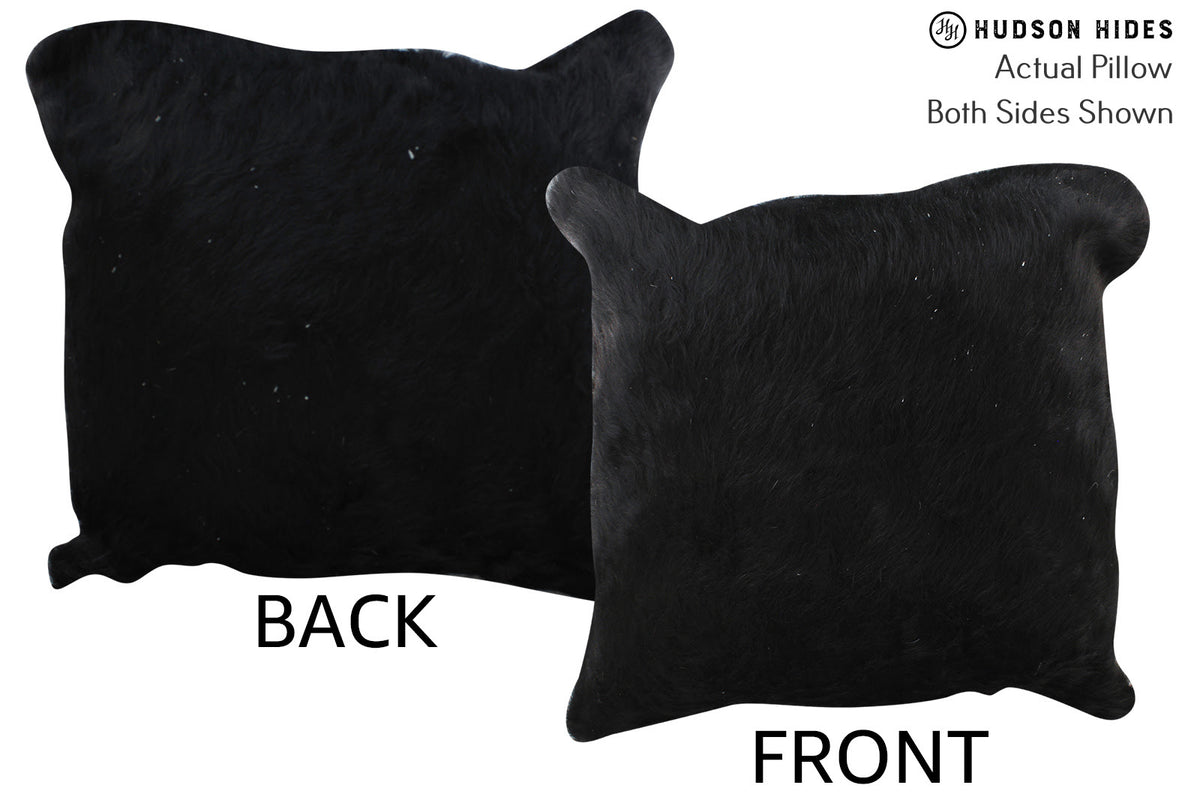 Solid Black Cowhide Pillow #76455