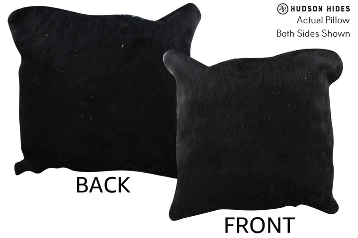 Solid Black 20"x20" Brazilian Cowhide Pillow #76455 by Hudson Hides