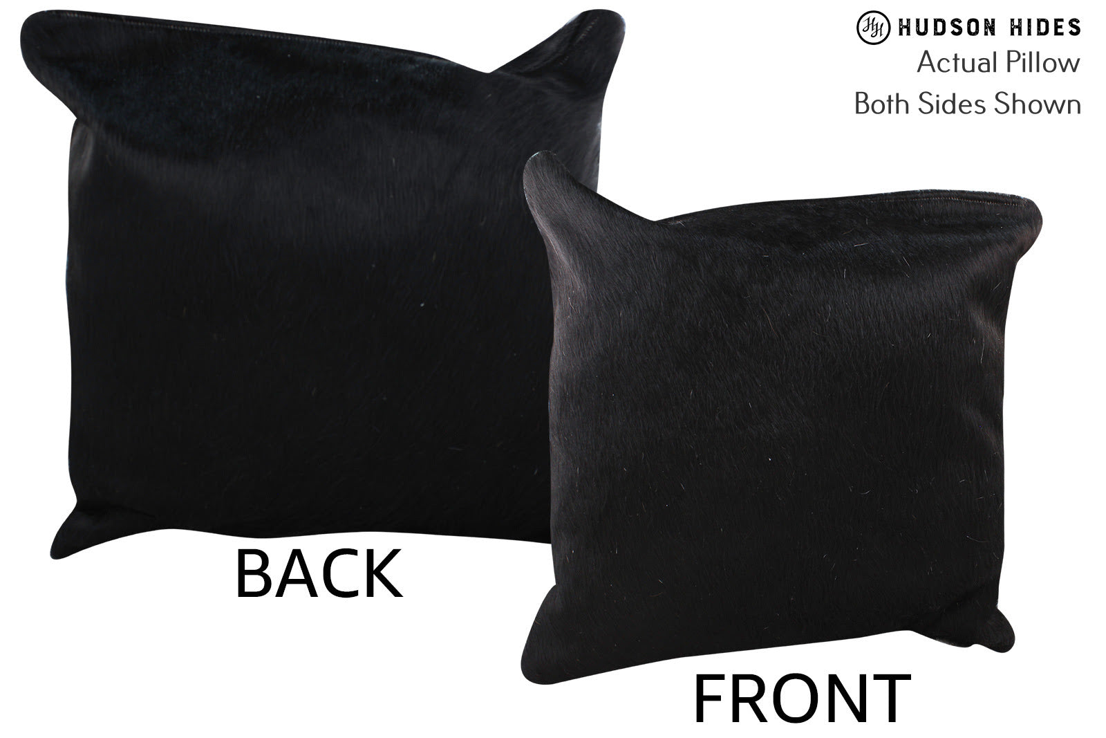 Solid Black Cowhide Pillow #76459
