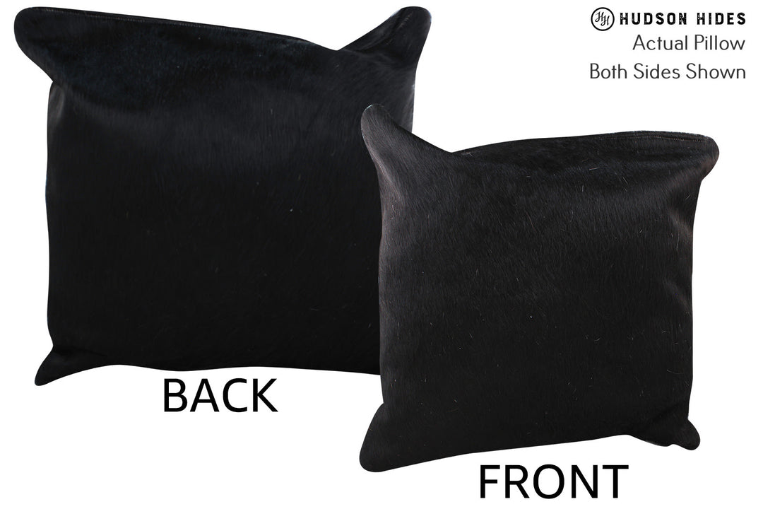 Solid Black Pillow 20"x20"#76459 by Hudson Hides