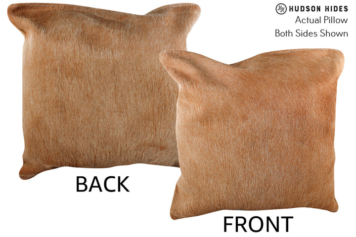 Beige 20"x20" Brazilian Cowhide Pillow #76460 by Hudson Hides