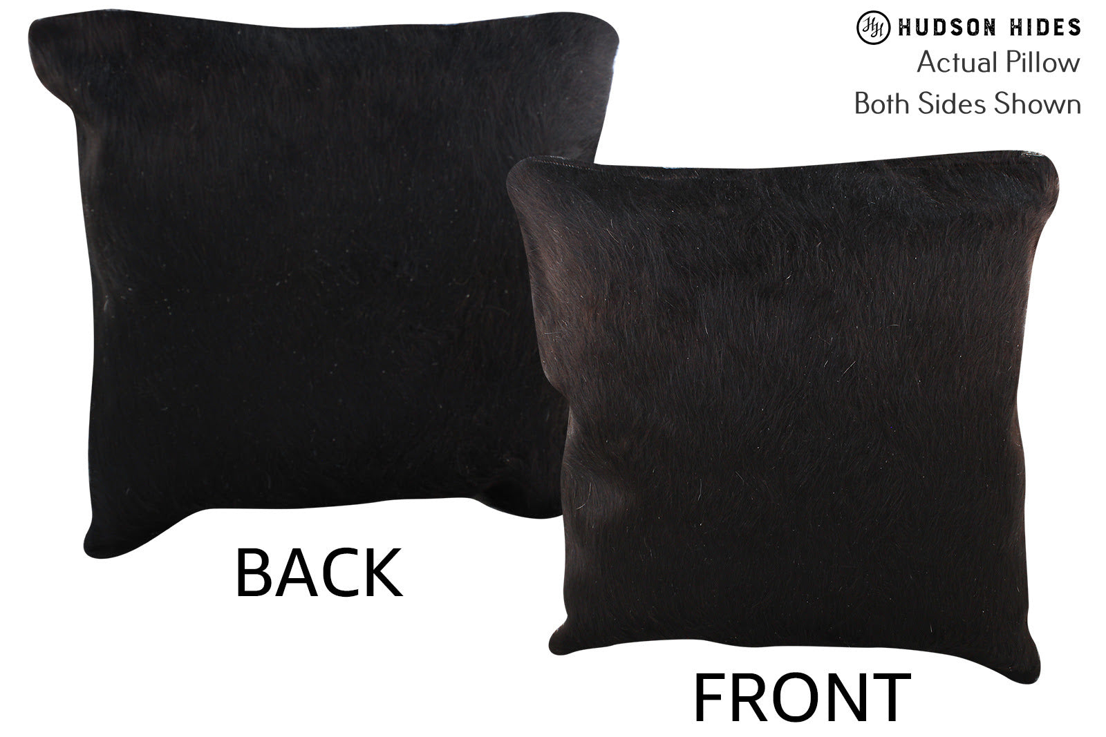 Solid Black Cowhide Pillow #76466