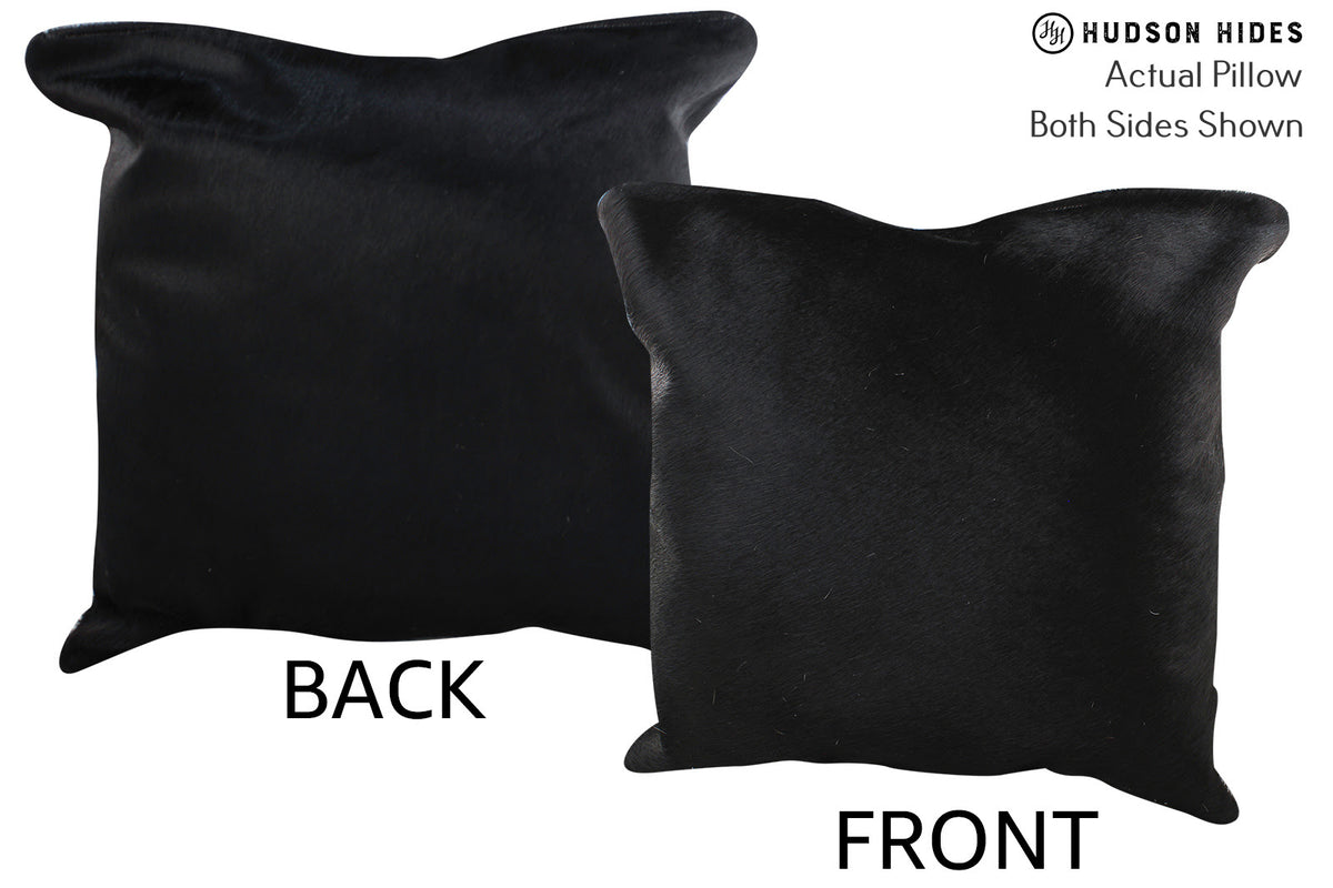 Solid Black Cowhide Pillow #76477