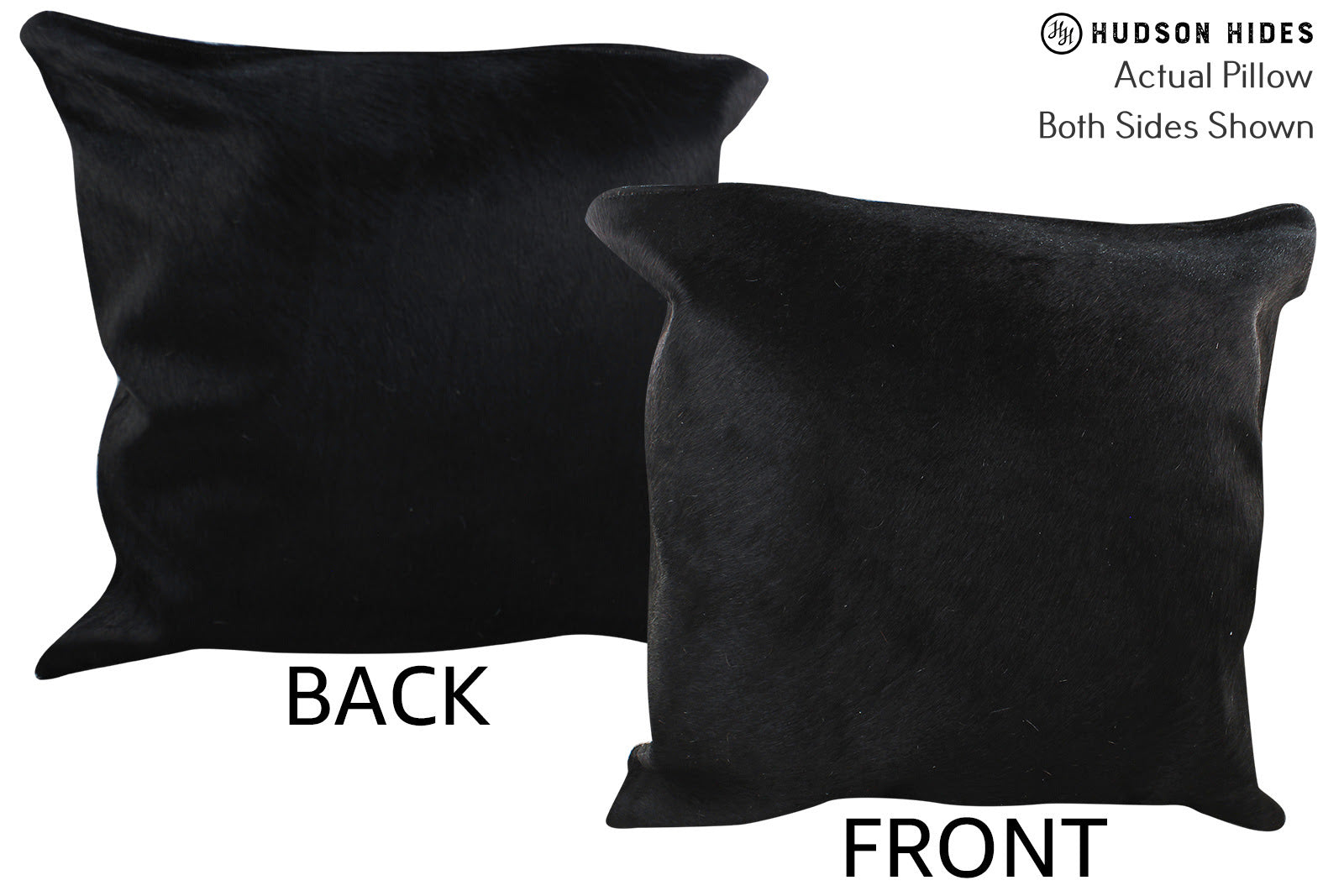 Solid Black Cowhide Pillow #76481