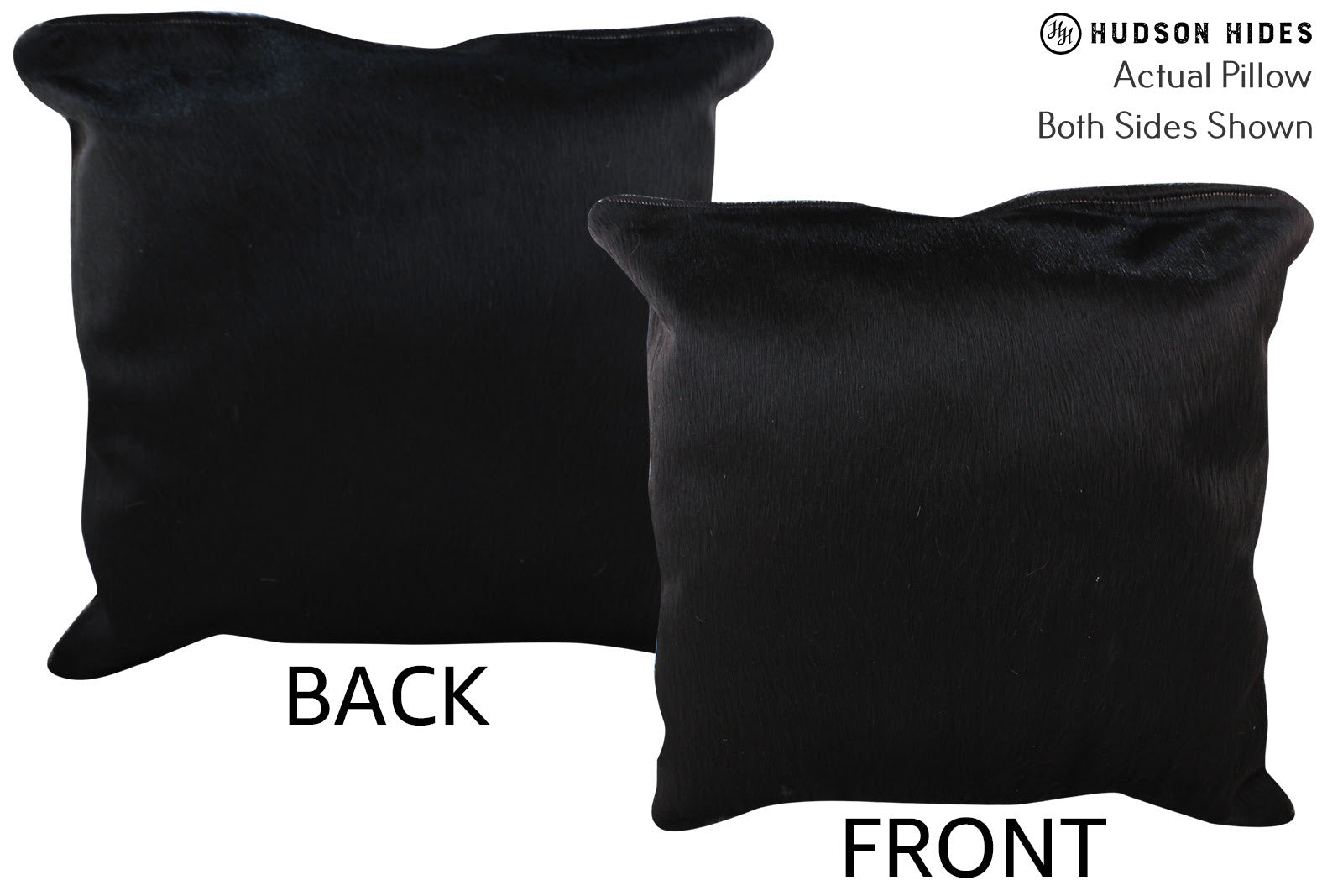 Solid Black Cowhide Pillow #76483