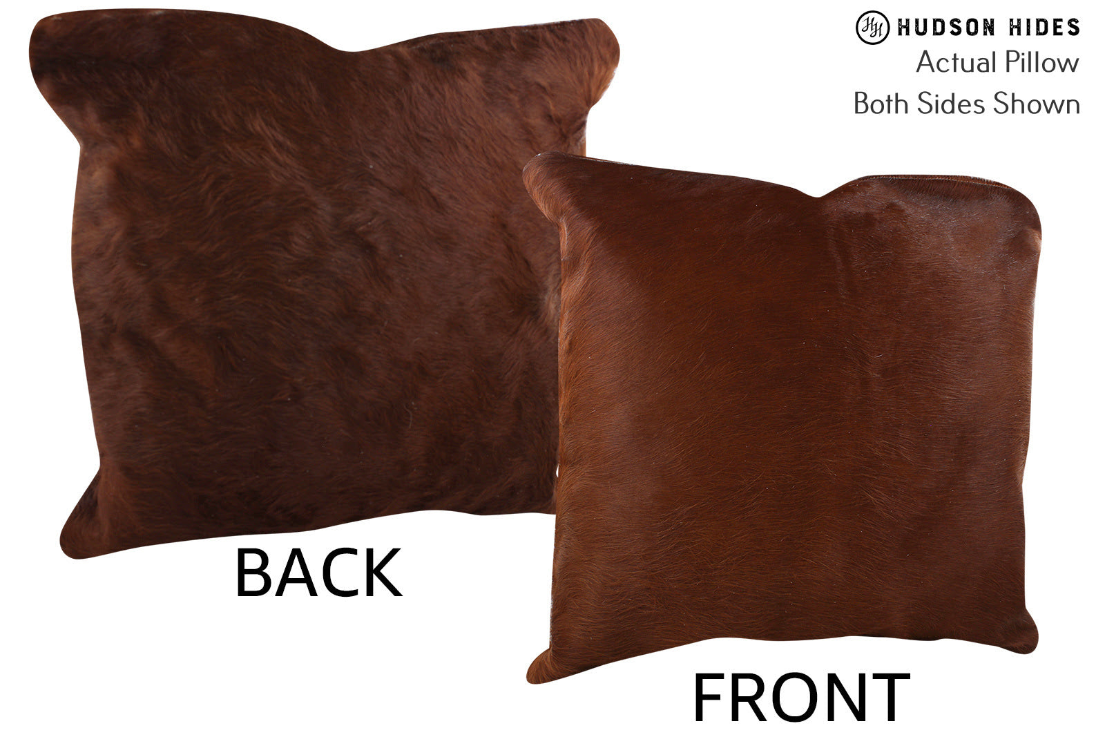 Solid Brown Cowhide Pillow #76485