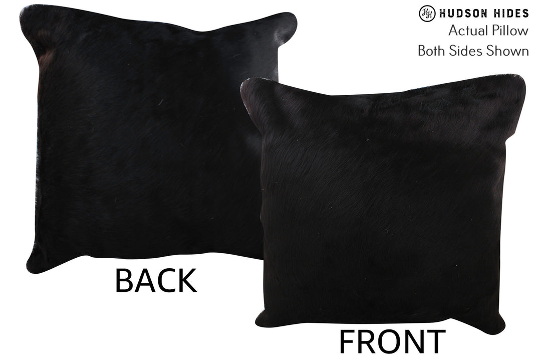 Solid Black Pillow 20"x20"#76490 by Hudson Hides