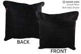 Solid Black 20"x20" Brazilian Cowhide Pillow #76490 by Hudson Hides