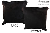 Solid Black 20"x20" Brazilian Cowhide Pillow #76494 by Hudson Hides
