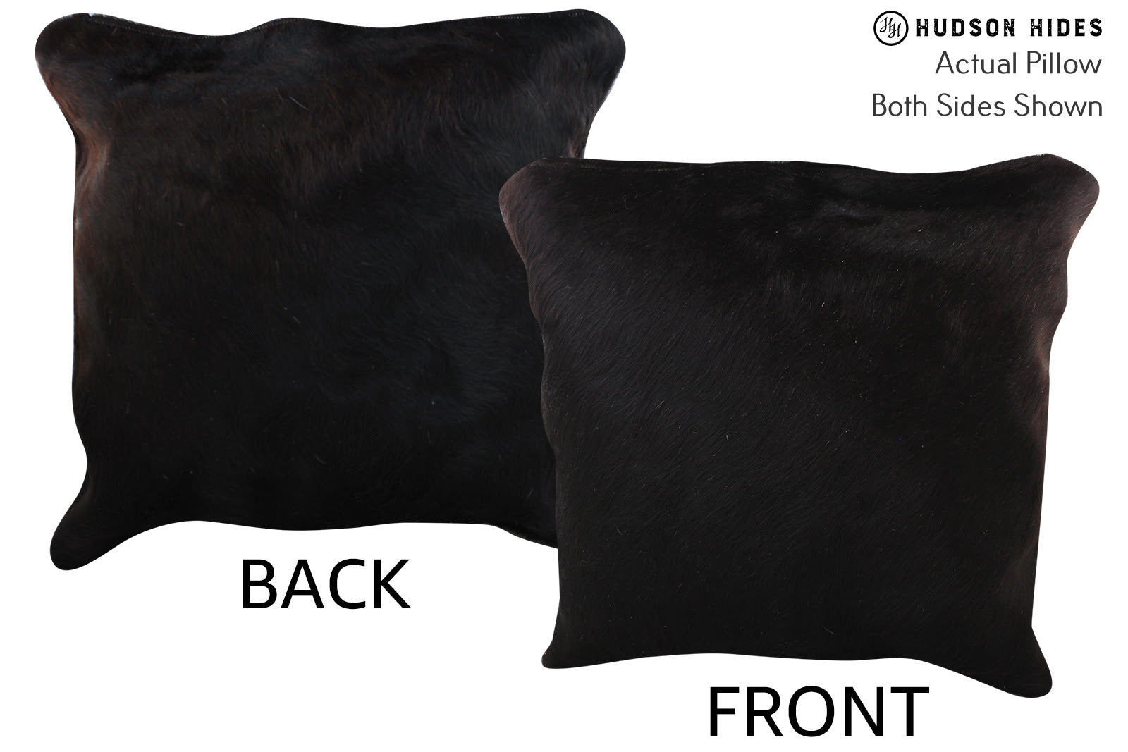 Solid Black Cowhide Pillow #76494