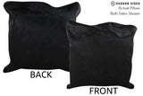 Solid Black 20"x20" Brazilian Cowhide Pillow #76497 by Hudson Hides