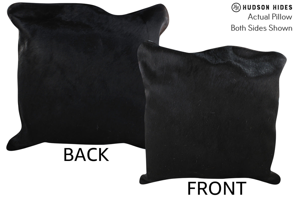 Solid Black Cowhide Pillow #76497