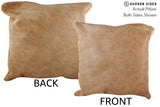 Beige 20"x20" Brazilian Cowhide Pillow #76501 by Hudson Hides