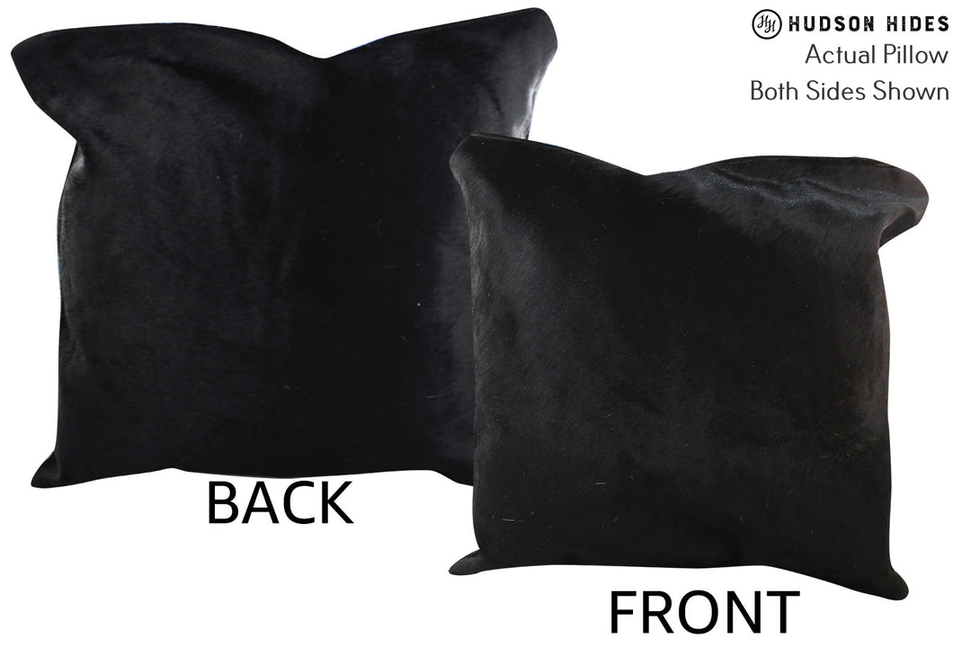 Solid Black Pillow 20"x20"#76502 by Hudson Hides