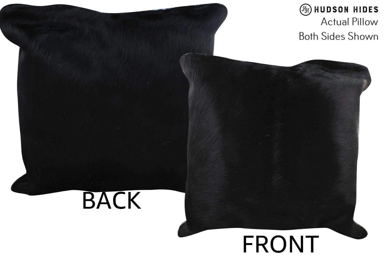 Solid Black Cowhide Pillow #76507