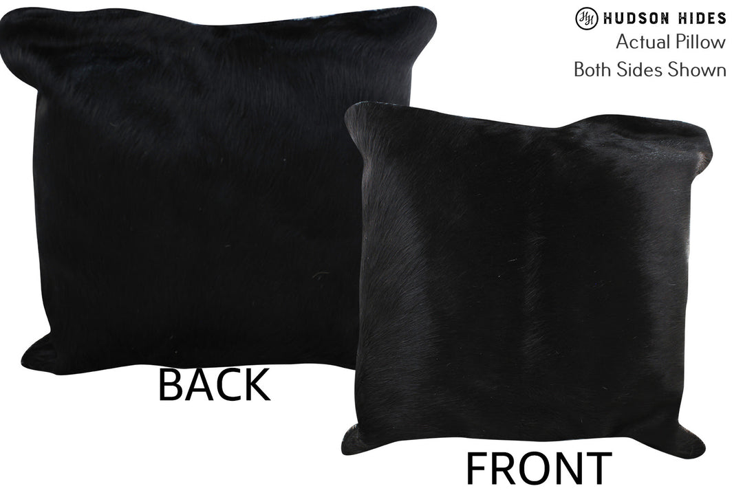 Solid Black Pillow 20"x20"#76507 by Hudson Hides