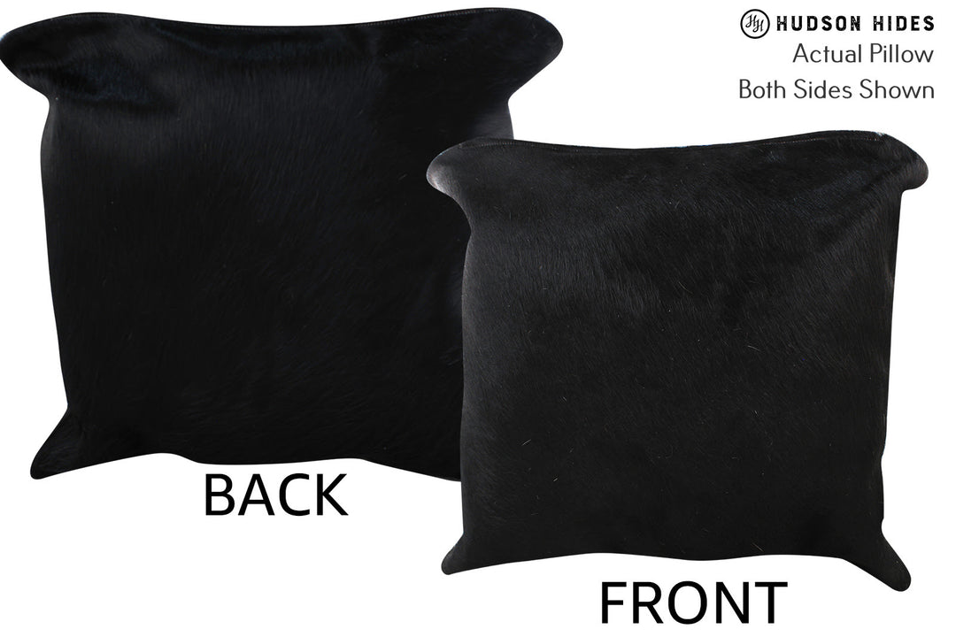 Solid Black Pillow 20"x20"#76509 by Hudson Hides
