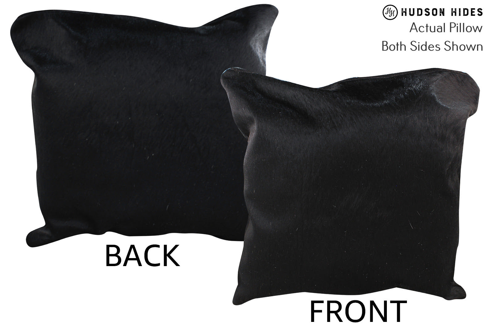 Solid Black Cowhide Pillow #76514