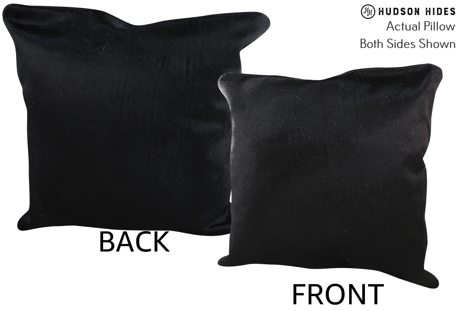 Solid Black Cowhide Pillow #76520