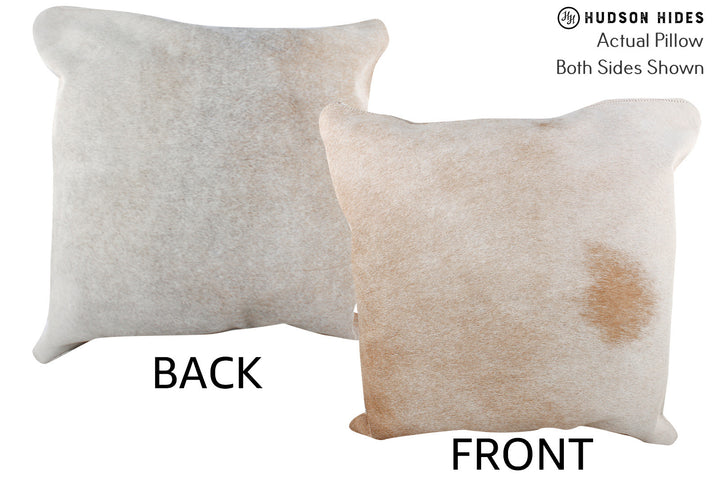 Grey with Beige 20"x20" Brazilian Cowhide Pillow #76522 by Hudson Hides