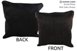 Solid Black 20"x20" Brazilian Cowhide Pillow #76523 by Hudson Hides