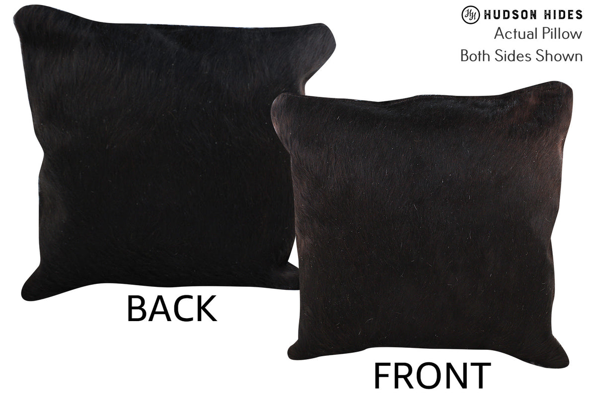 Solid Black Cowhide Pillow #76523