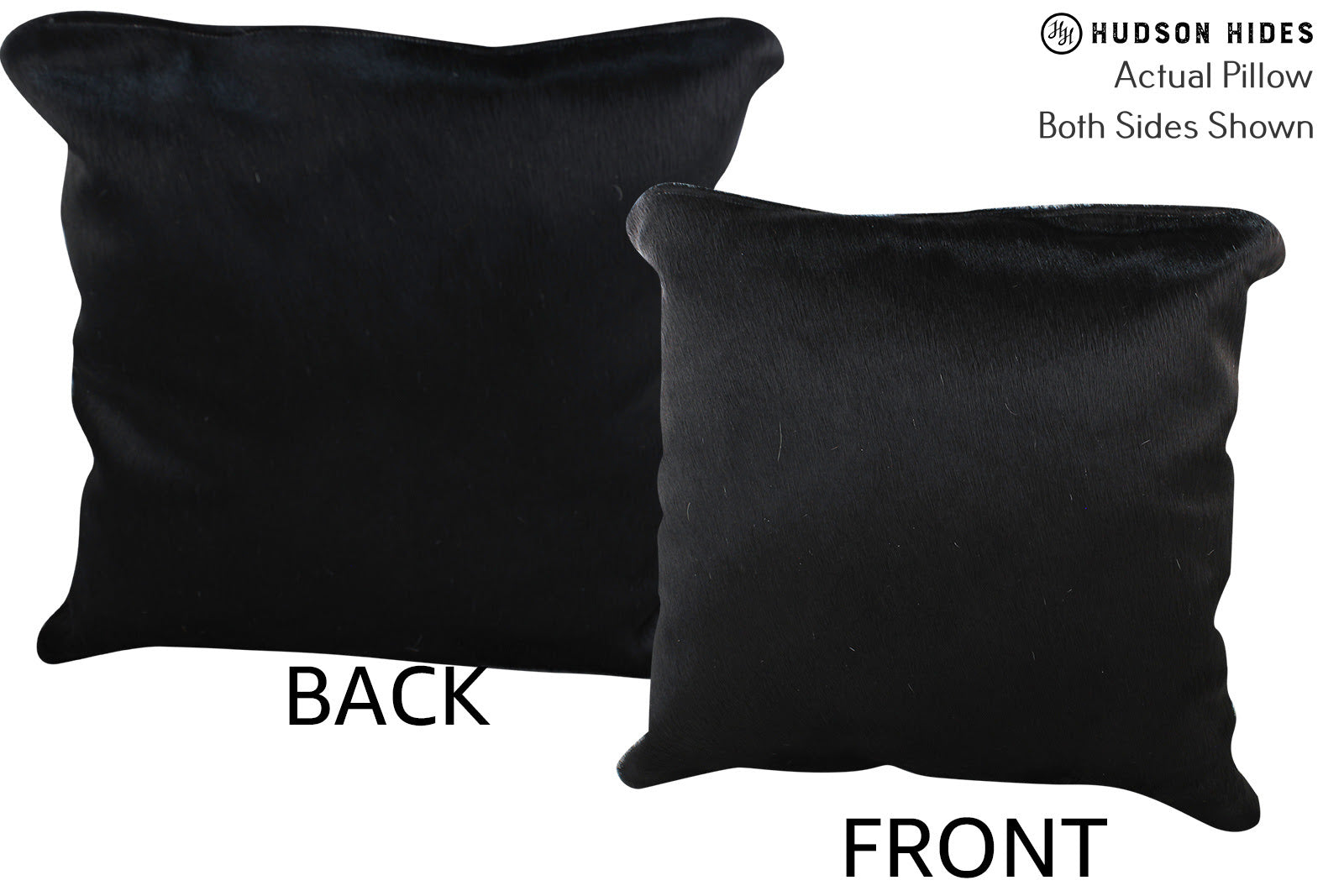 Solid Black Cowhide Pillow #76529
