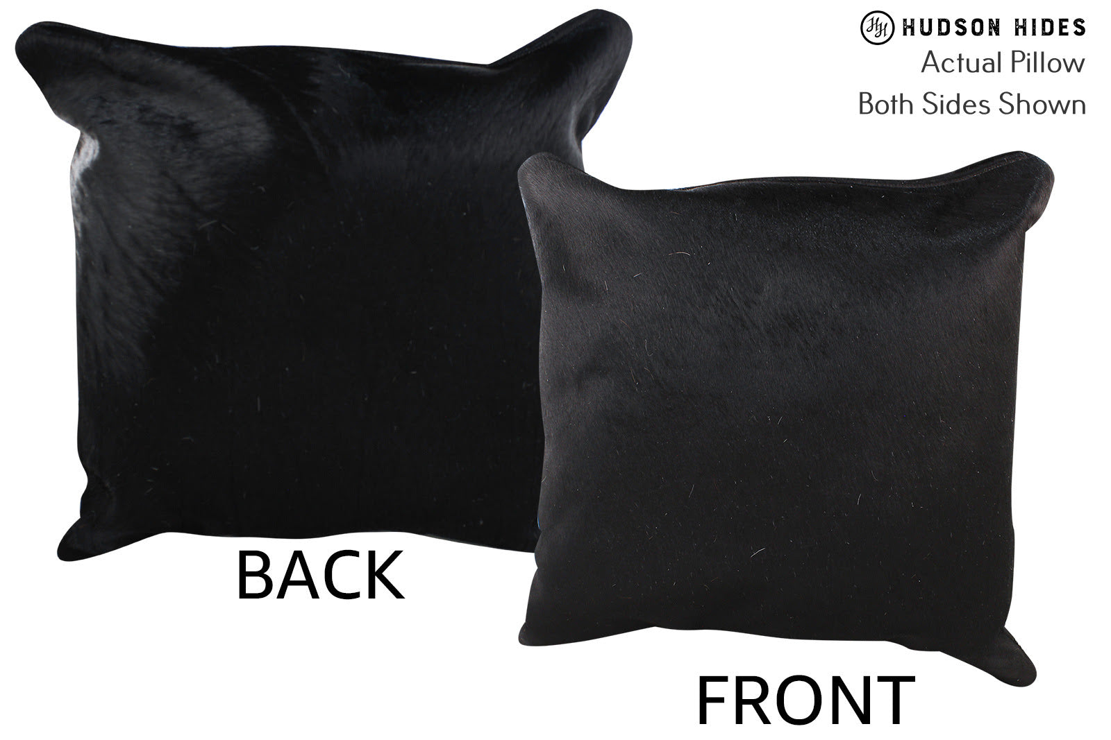 Solid Black Cowhide Pillow #76533