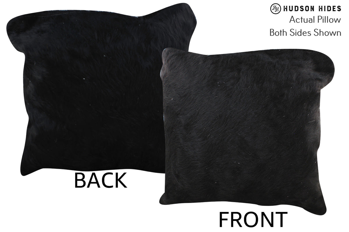 Solid Black Cowhide Pillow #76536