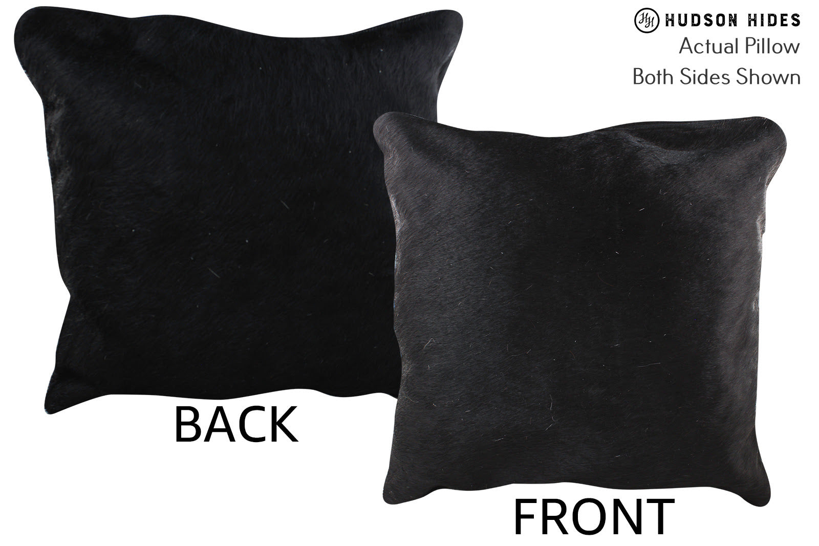 Solid Black Cowhide Pillow #76546
