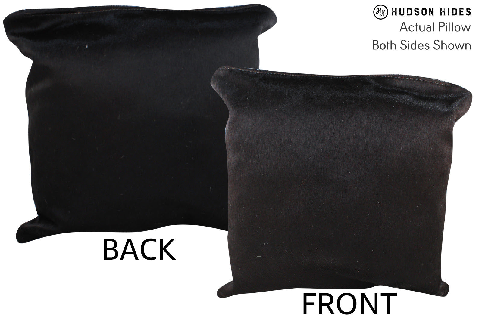 Solid Black Cowhide Pillow #76550