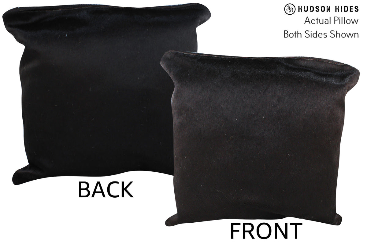 Solid Black Cowhide Pillow #76550