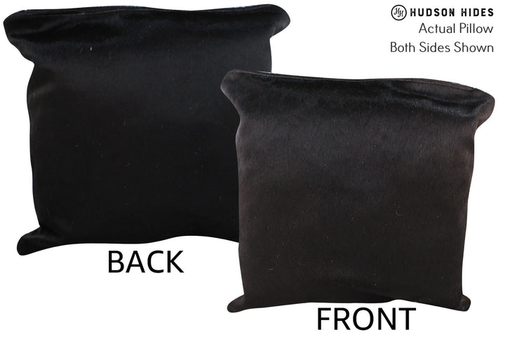 Solid Black 20"x20" Brazilian Cowhide Pillow #76550 by Hudson Hides